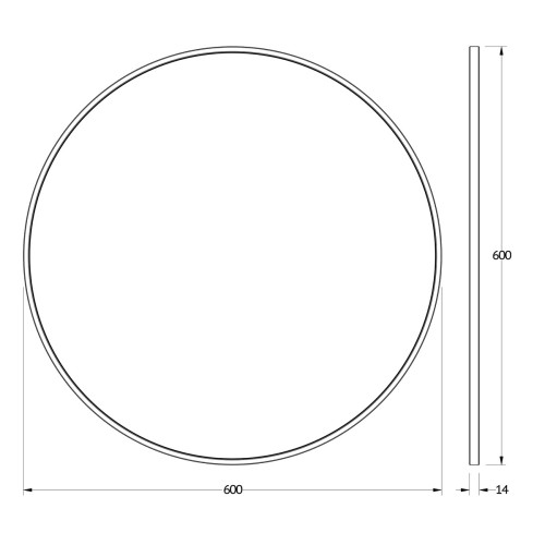 Зеркало настенное EVOFORM в багетной раме чёрный, D60 см, BY 7502