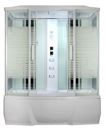 Душевая кабина Loranto с тропическим душем CS 77-4 150x85x215 см белая дверь раздвижная