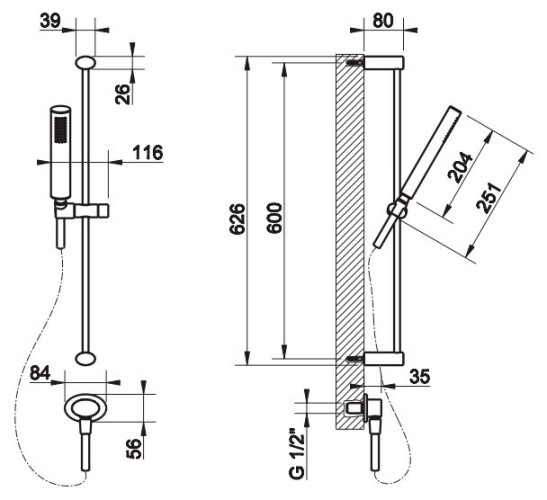 Душевая штанга Gessi Ovale 23142.031
