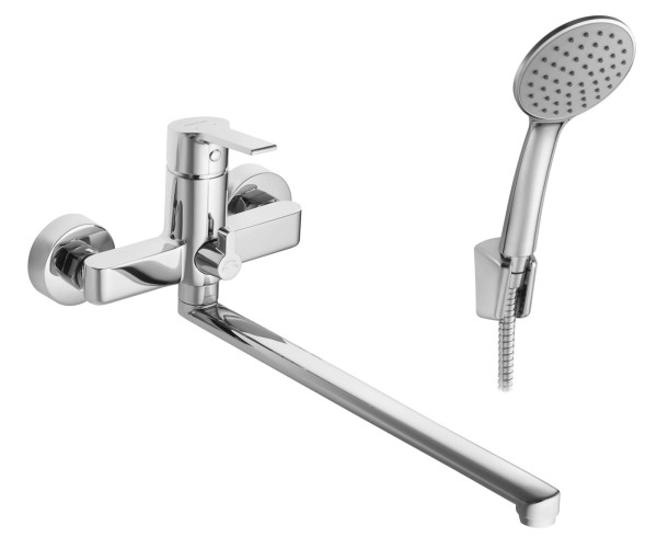 Смеситель Santek Найра для ванны, длинный излив, с аксессуарами, хром (WH5A12001C001)