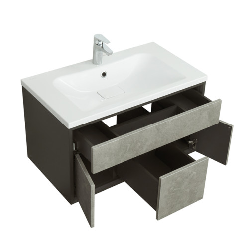 Тумба под раковину AQUATON Уэльс 80 NEW, подвесная, графит (1A267901WA6A0)