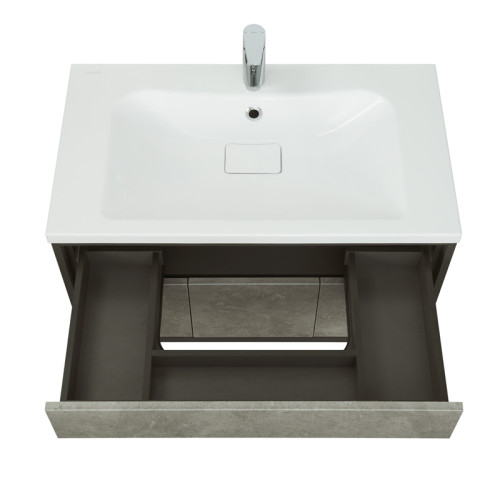 Тумба под раковину AQUATON Уэльс 80 NEW, подвесная, графит (1A267901WA6A0)