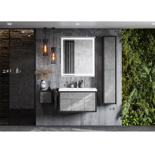 Тумба под раковину AQUATON Уэльс 80 NEW, подвесная, графит (1A267901WA6A0)