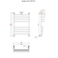 Полотенцесушитель Дебют НП 2 80*50 (ЛЦ23)