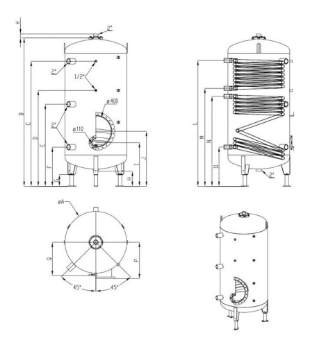 Буферная ёмкость ACV LCA 750 2 CO TP