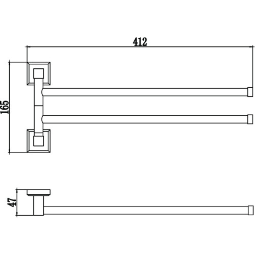 Держатель для полотенец поворотный (2-ой) Savol S-009502 хром