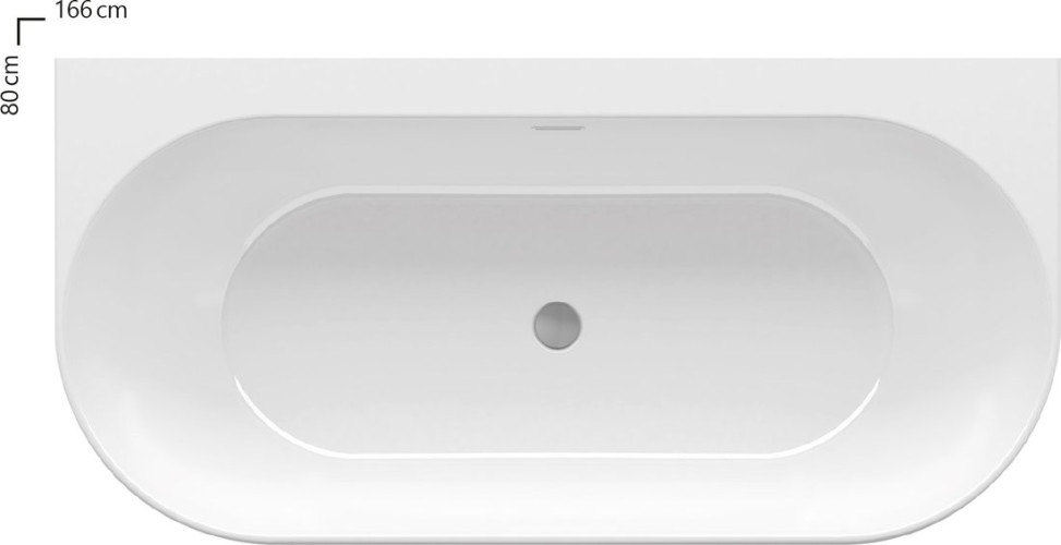Ванна акриловая Ravak Freedom W XC00100024 1660х800 белая пристенная 