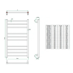 Электрический полотенцесушитель Grota Eco Classic 48х150