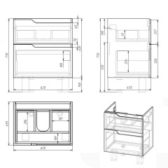 Тумба OWL 1975 Hella stor 65, серый лак