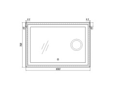 Зеркало Even 100 alum (линза) с подсветкой Sansa