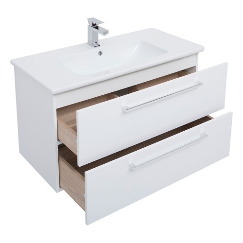 Тумба GIO, 100 см, подвесная, 2 ящика, белый глянец