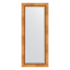 Зеркало настенное с фацетом EVOFORM в багетной раме римское золото, 61х146 см, BY 3542