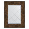 Зеркало настенное с гравировкой EVOFORM в багетной раме состаренное дерево с орнаментом, 62х80 см, BY 4043