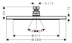 26220000 Верхний душ Croma 280 Air 1jet