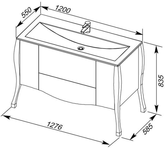 Тумба с раковиной Aquanet Виктория 120 олива