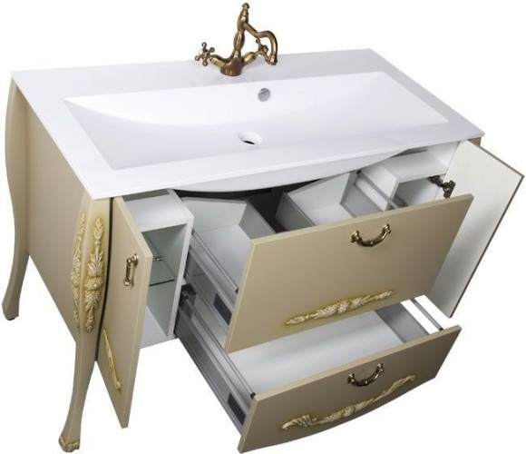 Тумба с раковиной Aquanet Виктория 120 олива