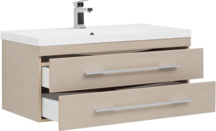 Тумба с раковиной Aquanet Нота NEW 100 светлый дуб