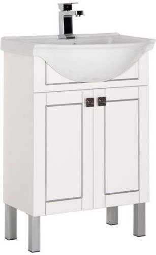 Тумба с раковиной Aquanet Честер 60 белый/серебро