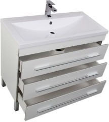Тумба под раковину Aquanet Верона 100 белый (напольная 3 ящика)