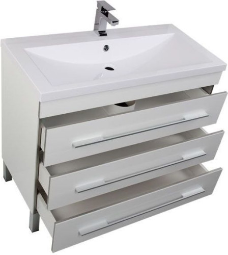 Тумба под раковину Aquanet Верона 100 белый (напольная 3 ящика)