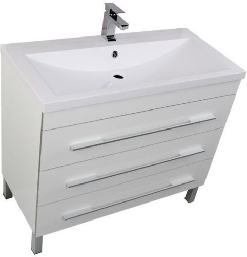 Тумба под раковину Aquanet Верона 100 белый (напольная 3 ящика)