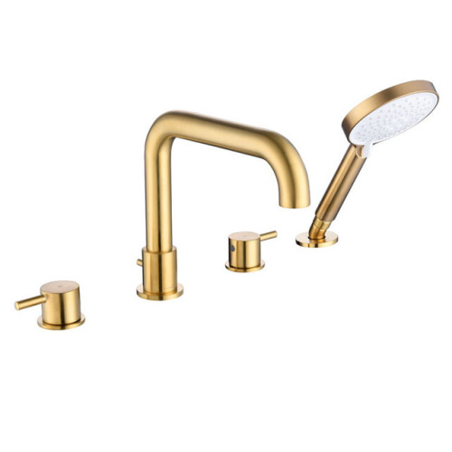 DON смеситель для ванны и душа на борт ванны (4 отв.), с душ.комплектом (мат.золото) Caprigo 53-410-BRG