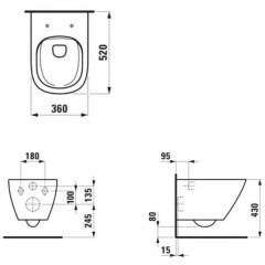Унитаз подвесной Laufen Lua Rimlless безободковый 8.2008.0.000.000.1