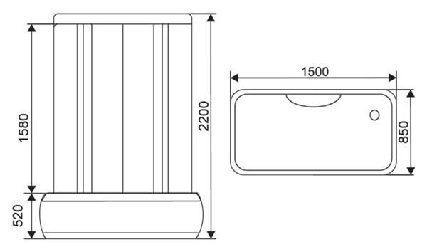Душевой бокс Arcus AS-125 85x150