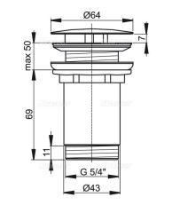 Донный клапан для раковины Alcadrain хром (A396)