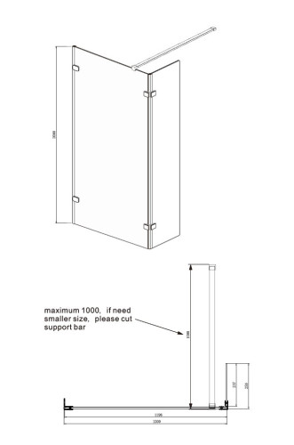 Душевая перегородка Ambassador Walk-in 15031108 (1200x2000)