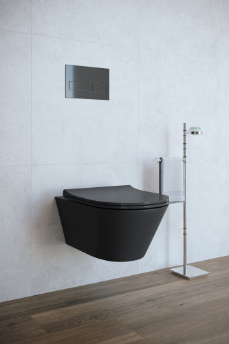 Унитаз подвесной безободковый Creto Logan L3 черный матовый 1003-002-L3BlMat