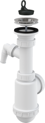 Сифон для мойки Alcadrain с нержавеющей решеткой и штуцером (A441P -DN50/40)