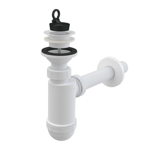 Сифон для раковины Alcadrain DN32 с пластмассовой peшeткой DN63 (A420)