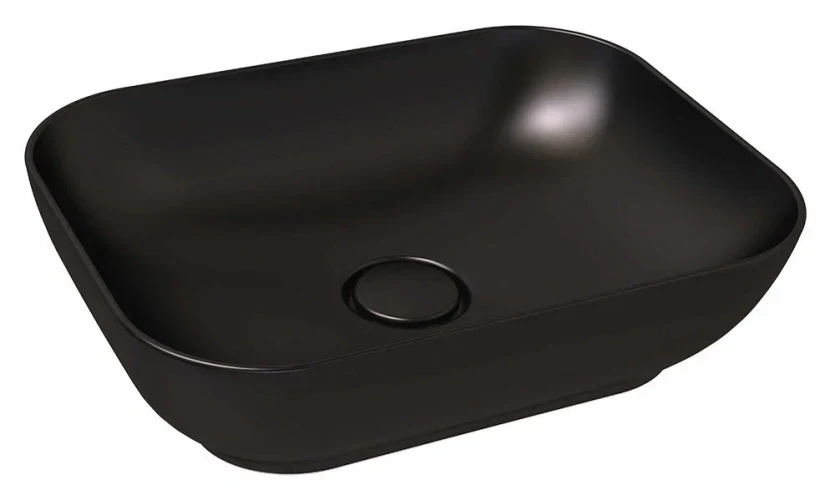Раковина Bien MOTTO на столешницу цвет черный матовый (в комплекте с керамической накладкой) 495х380х140
