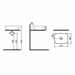 Раковина Bien MOTTO на столешницу цвет черный матовый (в комплекте с керамической накладкой) 495х380х140