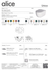 Alice Unica 50, подвесной безободковый унитаз c крепежом fix10, 50x35 см, цвет черный матовый