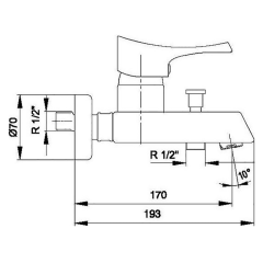 Смеситель для ванны E.C.A. Lotus 102102347