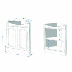 Тумба для комплекта Francesca Империя 65 угловая венге
