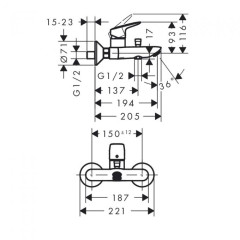 Hansgrohe Logis 71400000 Смеситель для ванны