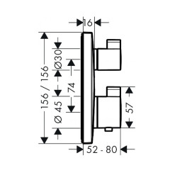Ecostat Square Термостат с запорным вентилем