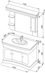 Мебель для ванной Aquanet Греция 110 белый (бежевый)