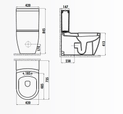 CREAVIT GRANDE Унитаз с биде