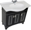 Тумба с раковиной Aquanet Валенса 100 черный краколет/серебро