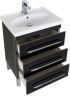 Тумба с раковиной Aquanet Сиена 60 черный (напольный 3 ящика)