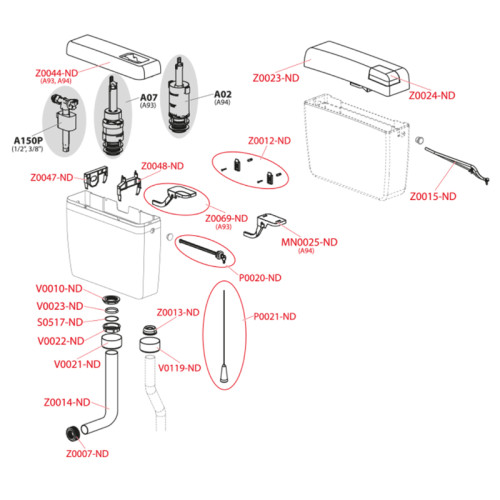 Бачок для унитаза Alcadrain белый (A93-1/2)