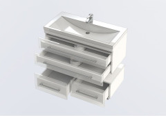 Тумба под раковину Aquanet Верона 100 белый (подвесная 2 ящика)