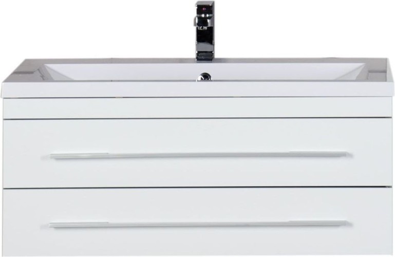 Тумба под раковину Aquanet Верона 100 белый (подвесная 2 ящика)
