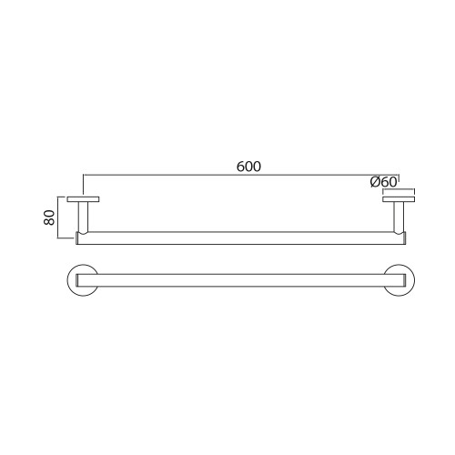 Держатель для полотенец Jaquar 600 мм, хром (ACN-CHR-1111NM)