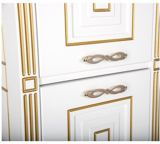 Шкаф-пенал для ванной Aquanet Паола 40 белый/золото