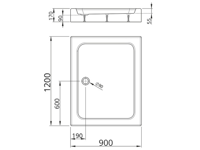 Душевой акриловый поддон RADAWAY LAROS SLD91217-01